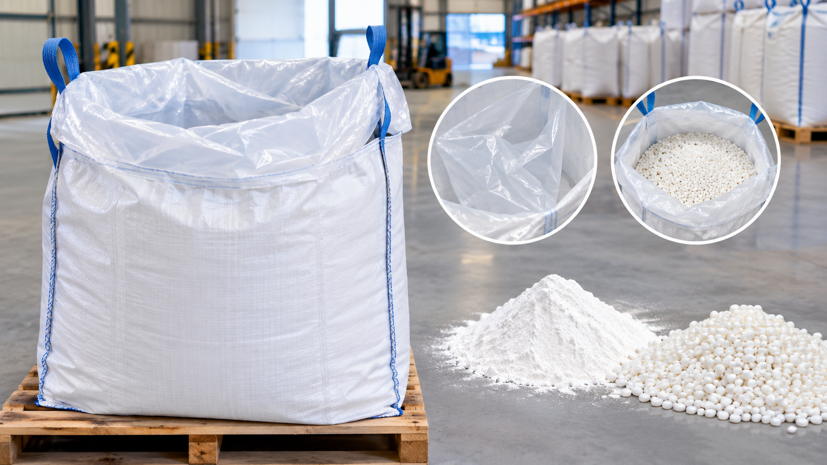 FIBC bulk bag with PE liner for powders and granules
